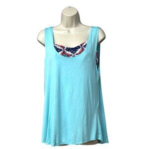 Ultra Flirt Juniors' Layered-look Tank Top and Bralette Combo, Sz. XL,  blue